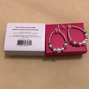 Avon pretty pearly hoop earrings